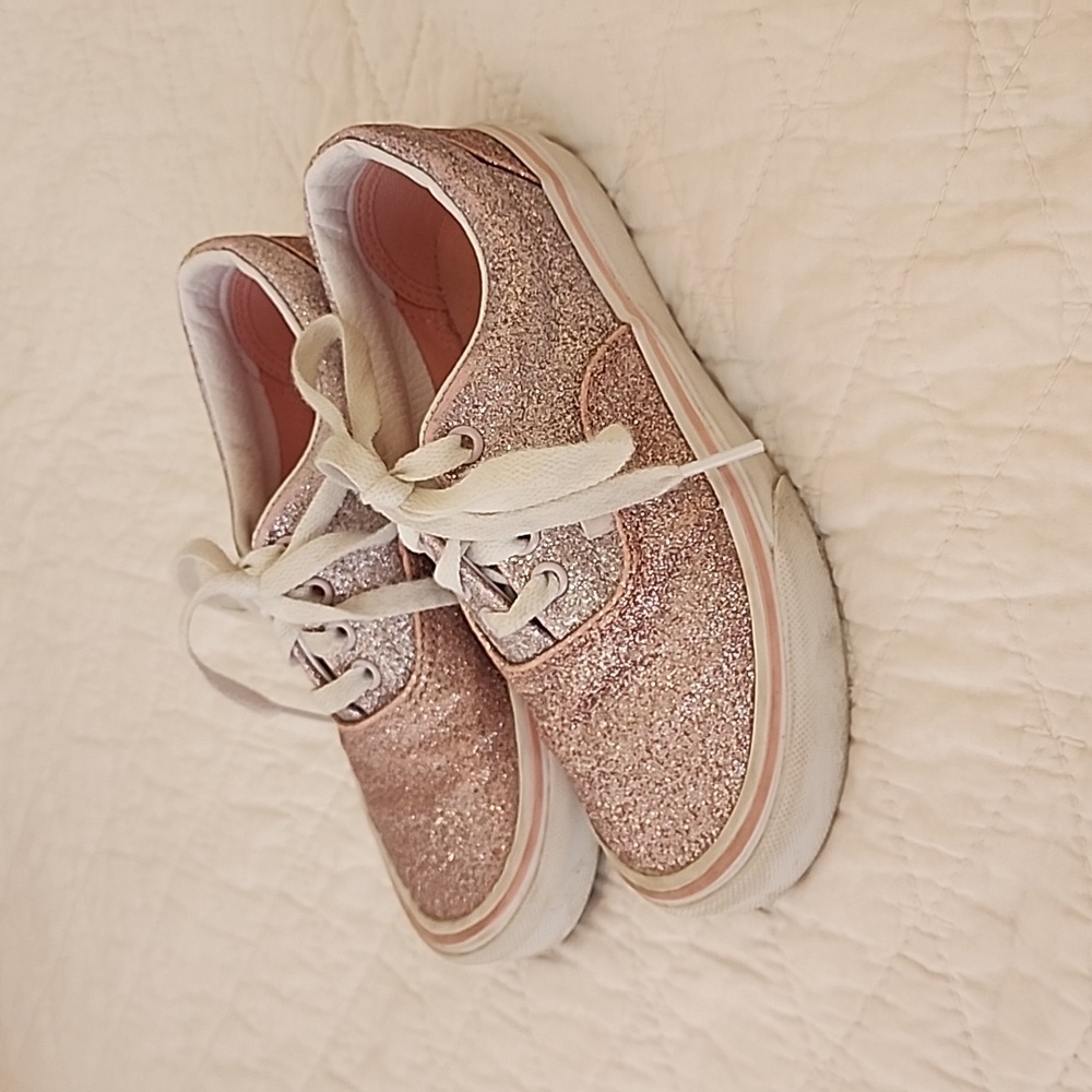 Vans Pink and Silver Glitter Sneakers